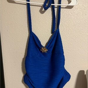 Blue Tank with Gold Accent